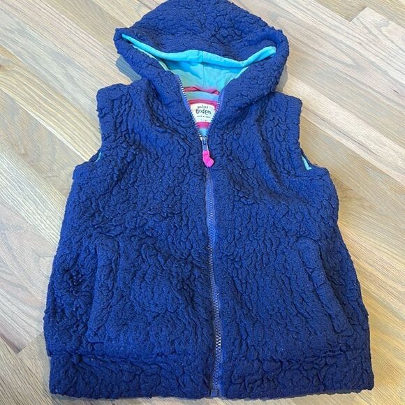 Mini Boden Other - Mini Boden Chunky Blue Hooded Vest Size 7-8